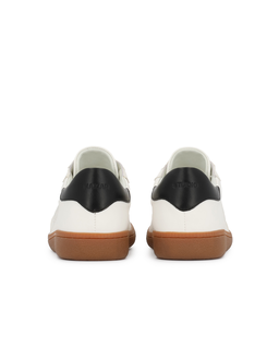Białe sneakersy ze skóry naturalnej z czarnym zapiętkiem KS ALEXIS - Image #4