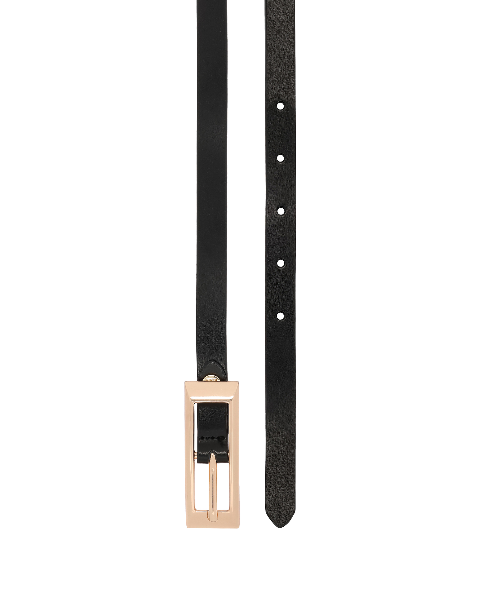 Czarny skórzany pasek z minimalistyczną prostokątną klamrą SOTILLA - Image #2