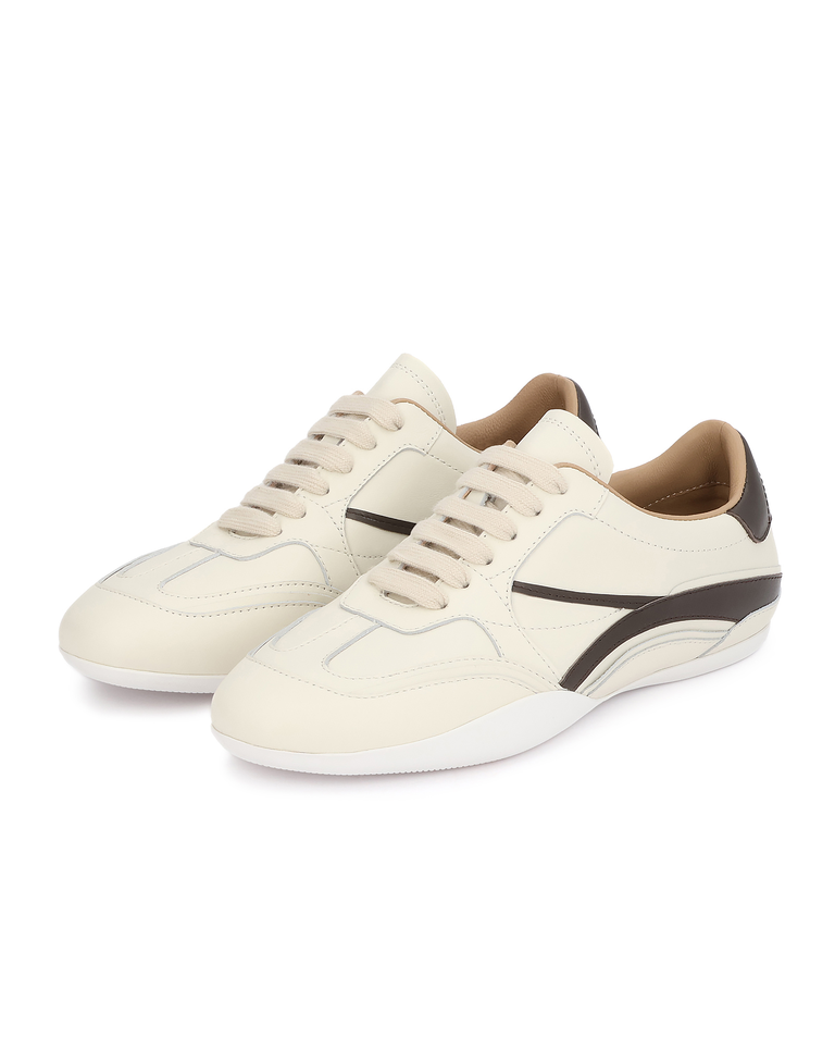 Skórzane sneakersy z kontrastowymi wstawkami KS SINDIE - Image #3