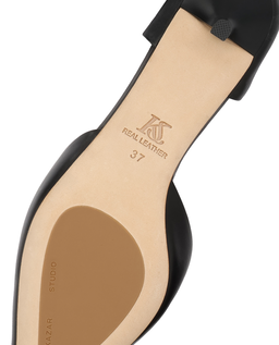 Czarne czółenka na kitten heel z wiązaniem wokół kostki KS MARGIE - Image #7