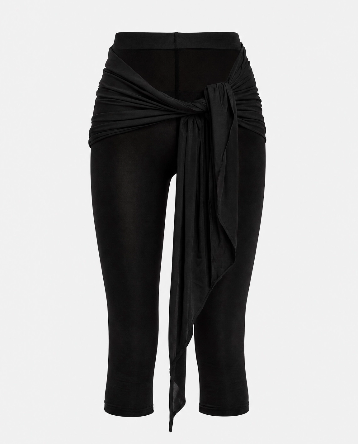 Czarne legginsy z wiązaniem Liv Capri - Image #0