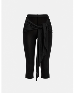 Czarne legginsy z wiązaniem Liv Capri - Image #4