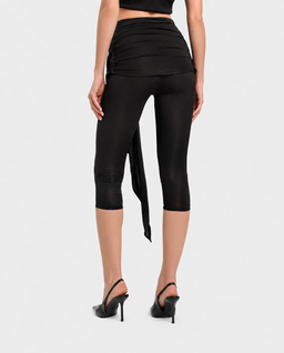 Czarne legginsy z wiązaniem Liv Capri - Image #2