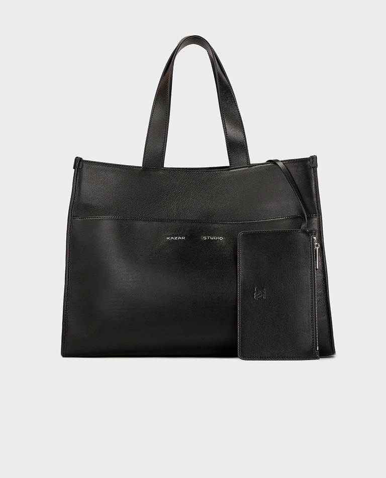 Duża czarna tote bag z saszetką  KS HANNAH