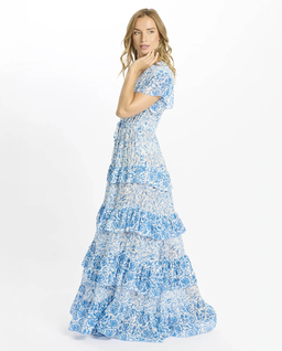 Sukienka maxi Celia w błękitny print - Image #2