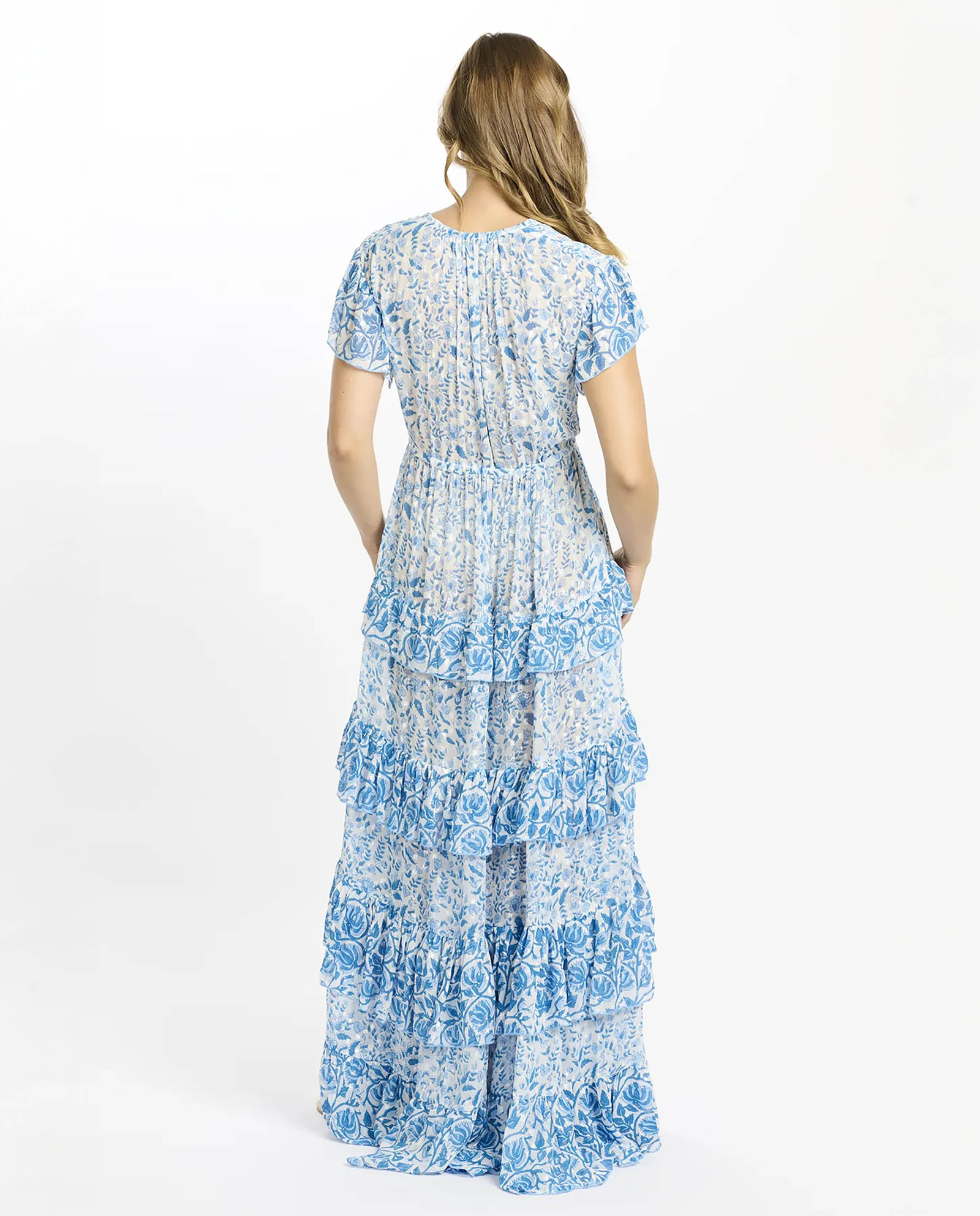 Sukienka maxi Celia w błękitny print - Image #3