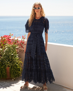 Granatowa sukienka maxi Astrid - Image #3