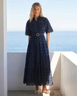 Granatowa sukienka maxi Apoline - Image #4