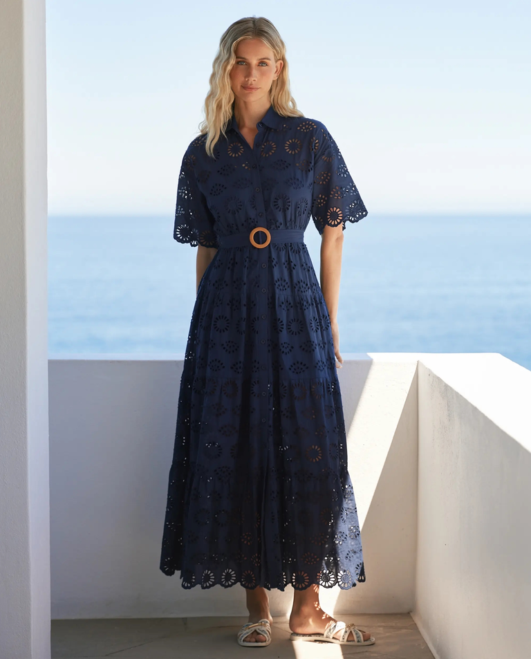 Granatowa sukienka maxi Apoline - Image #4