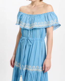 Niebieska sukienka maxi Malone - Image #2