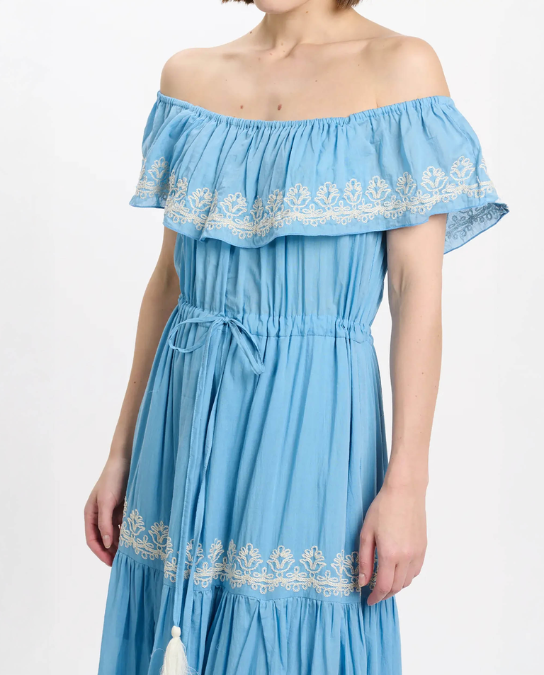 Niebieska sukienka maxi Malone - Image #2