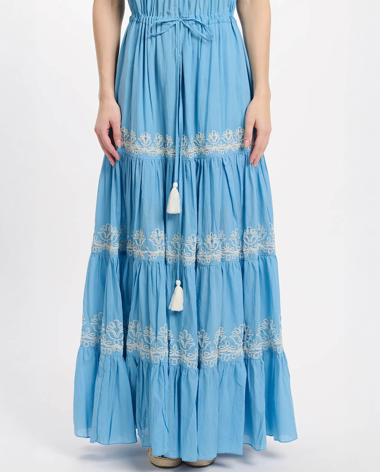 Niebieska sukienka maxi Malone - Image #3