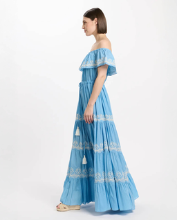 Niebieska sukienka maxi Malone - Image #1
