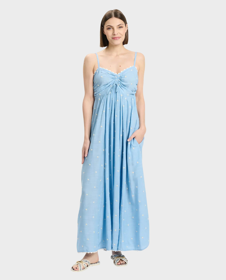 Niebieska sukienka maxi Kahina