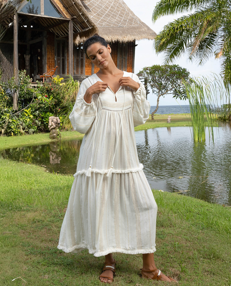 Biała sukienka boho Bree - Image #4