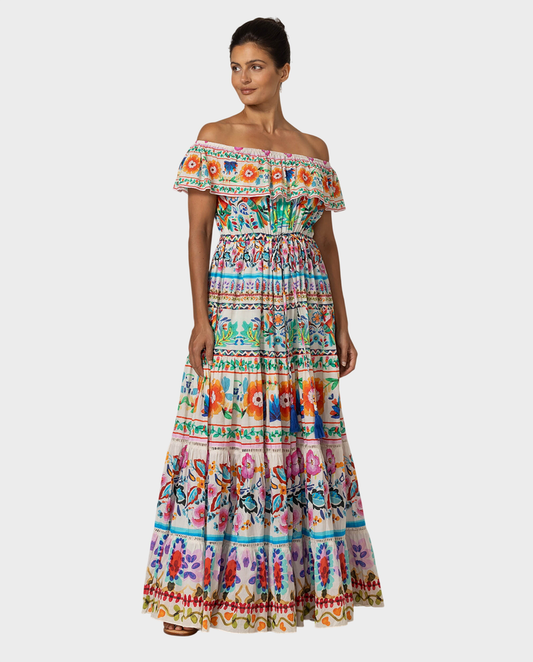 Sukienka maxi w kolorowy print Yalla