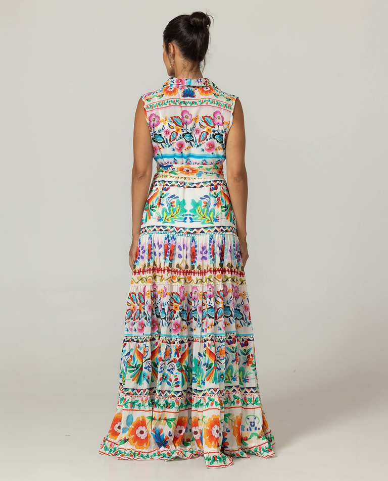 Sukienka maxi w kolorowy print Neela