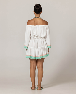 Biała sukienka boho z haftem Azra - Image #2