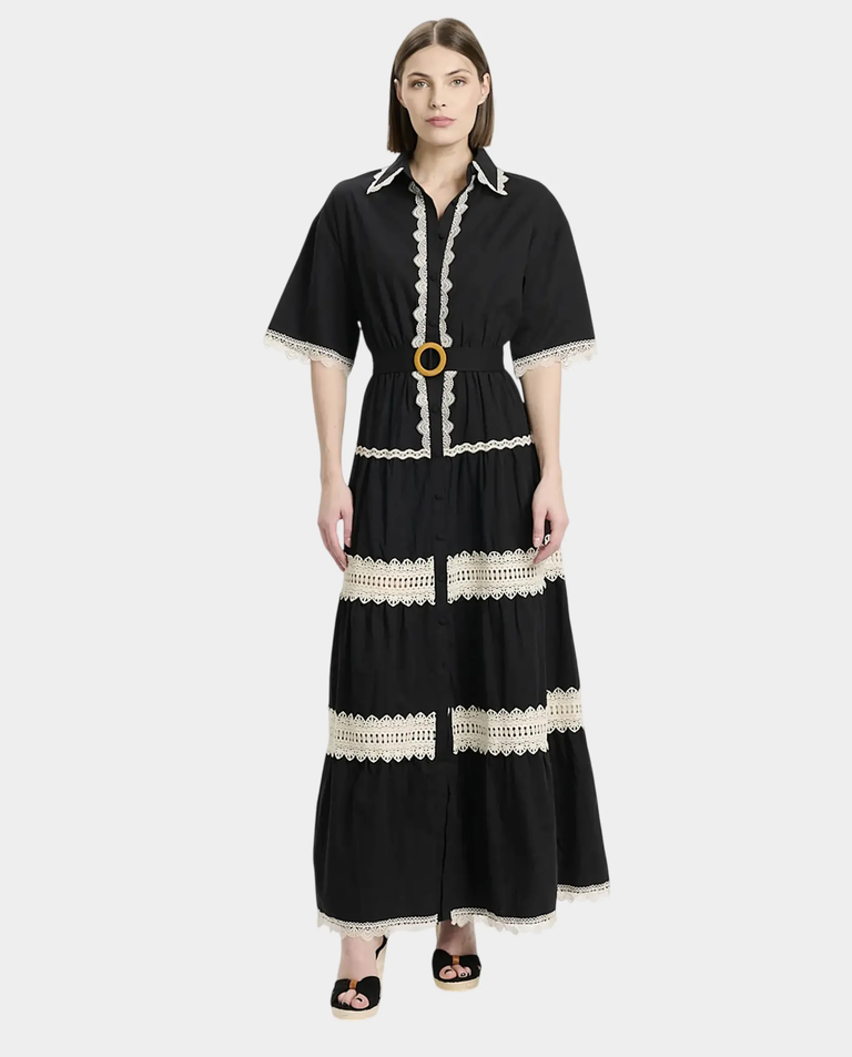 Sukienka maxi Betty z haftem angielskim
