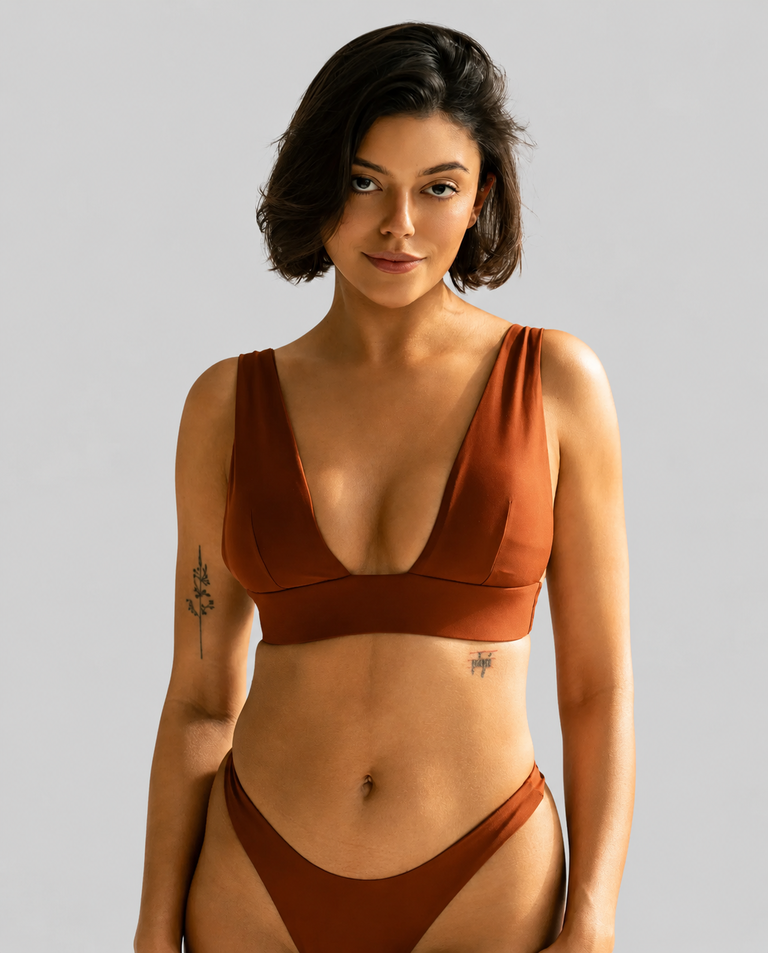 Brązowy top od bikini Shape me