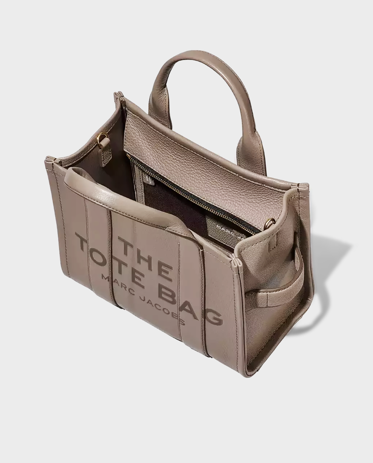 Beżowa skórzana torba The Medium Tote Bag - Image #3