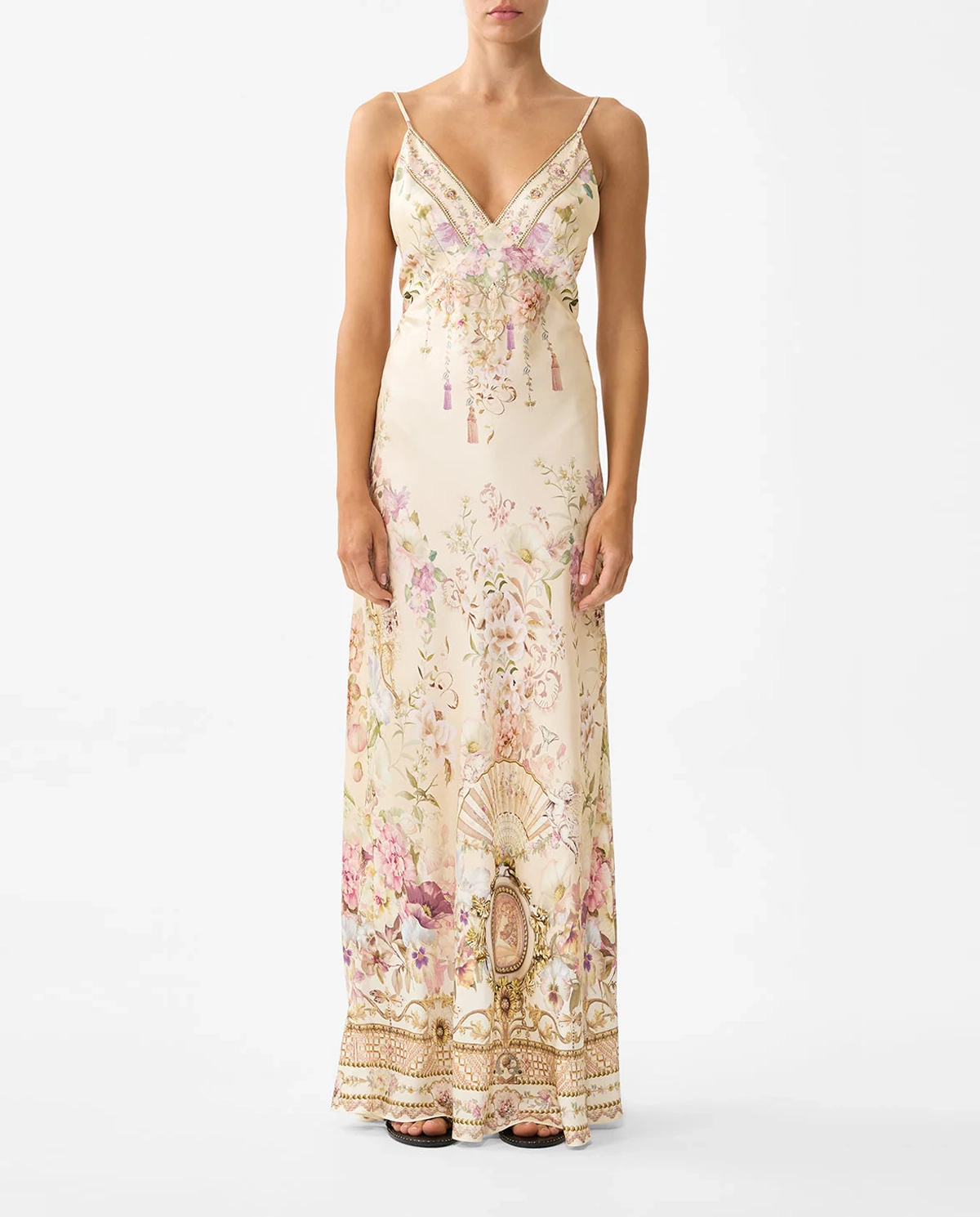 Kremowa sukienka w kwiaty Adorned in Aranjuez - Image #1