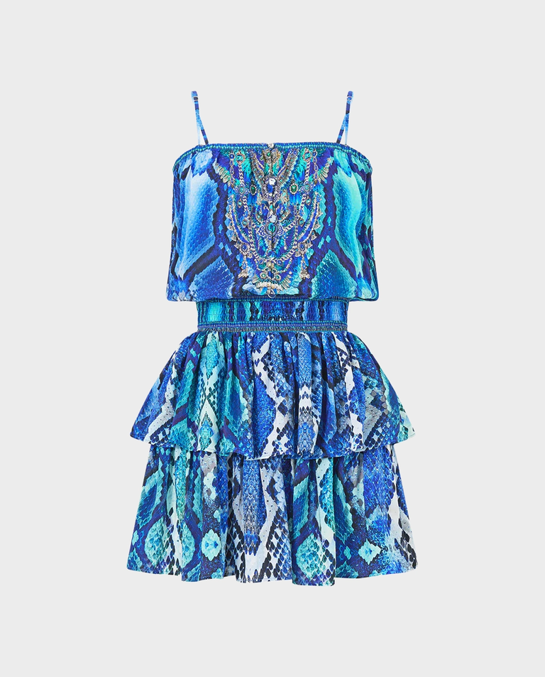Niebieska sukienka mini The Sapphire Serpent