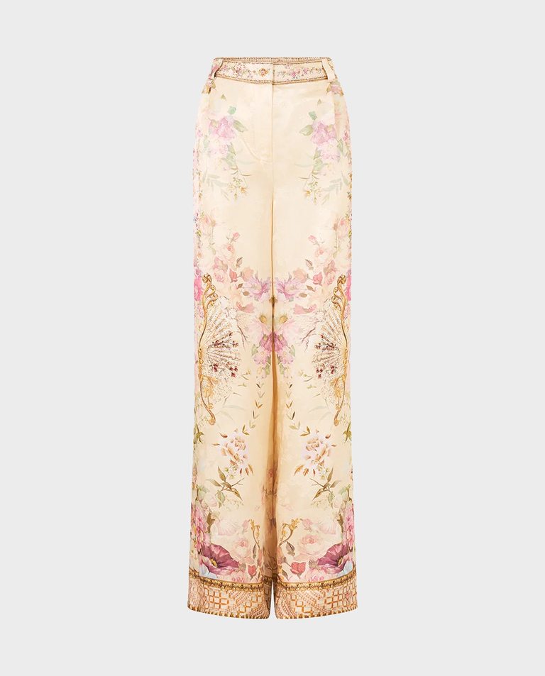 Kremowe spodnie w kwiaty Adorned in Aranjuez