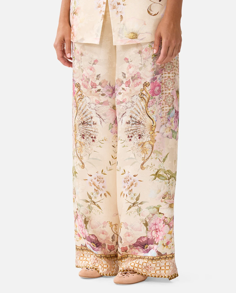 Kremowe spodnie w kwiaty Adorned in Aranjuez