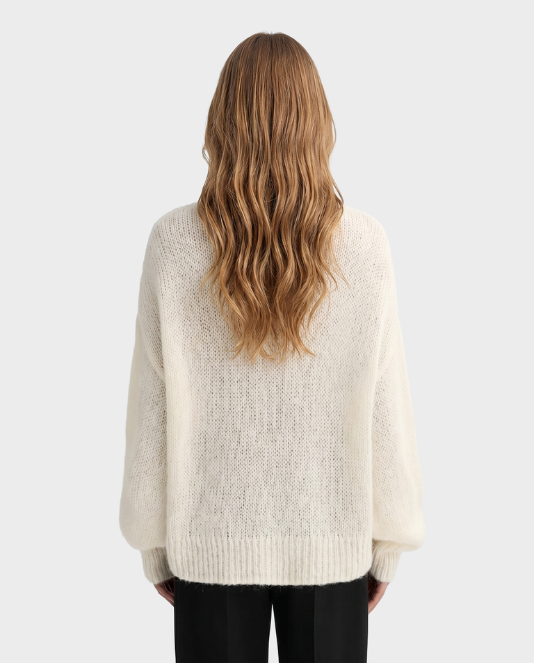 Dzianinowy sweter z okrągłym dekoltem - Image #3