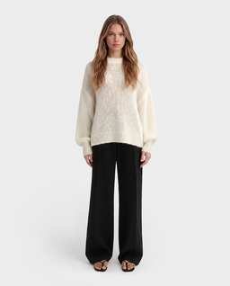 Dzianinowy sweter z okrągłym dekoltem - Image #2