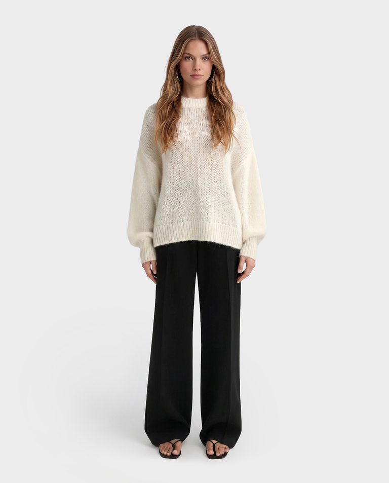 Dzianinowy sweter z okrągłym dekoltem - Image #2