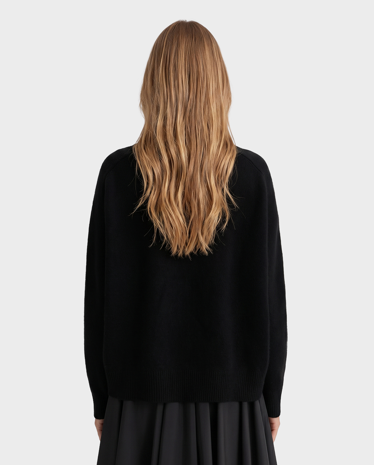 Kaszmirowy czarny sweter Boyfriend - Image #3