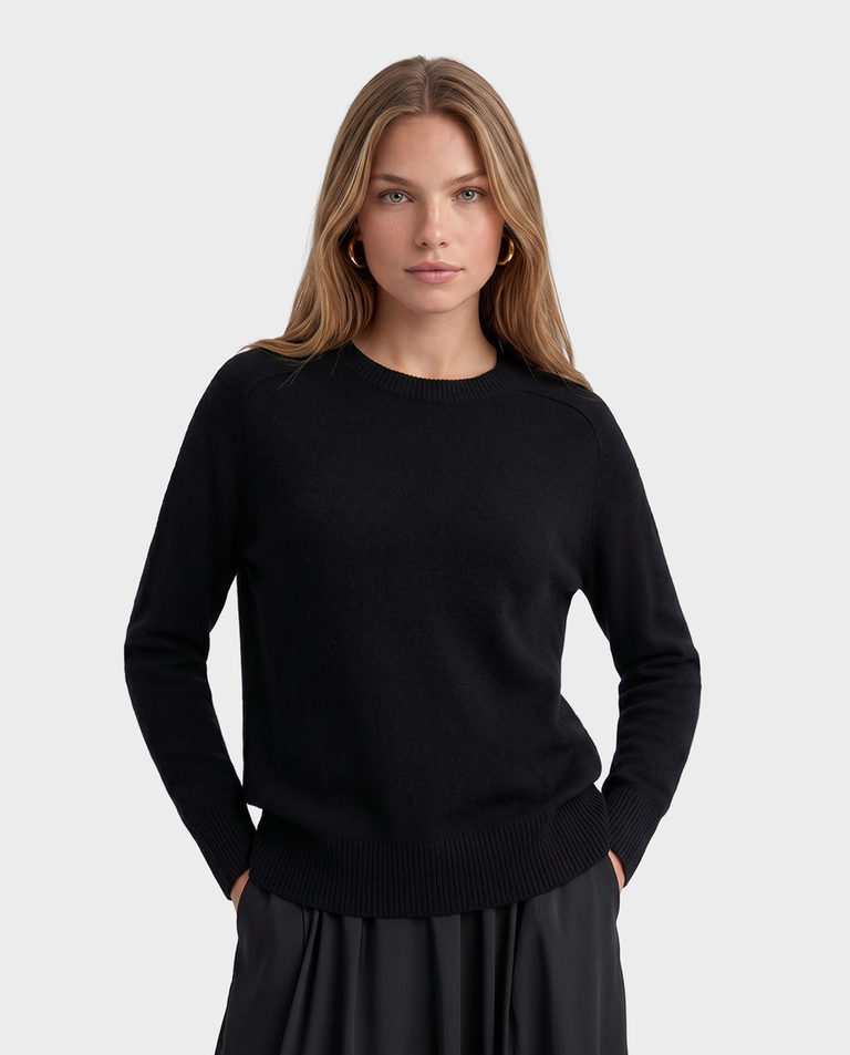 Kaszmirowy czarny sweter Boyfriend
