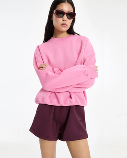 Jasnoróżowa bluza z logo Heavy Sweat - Image #4