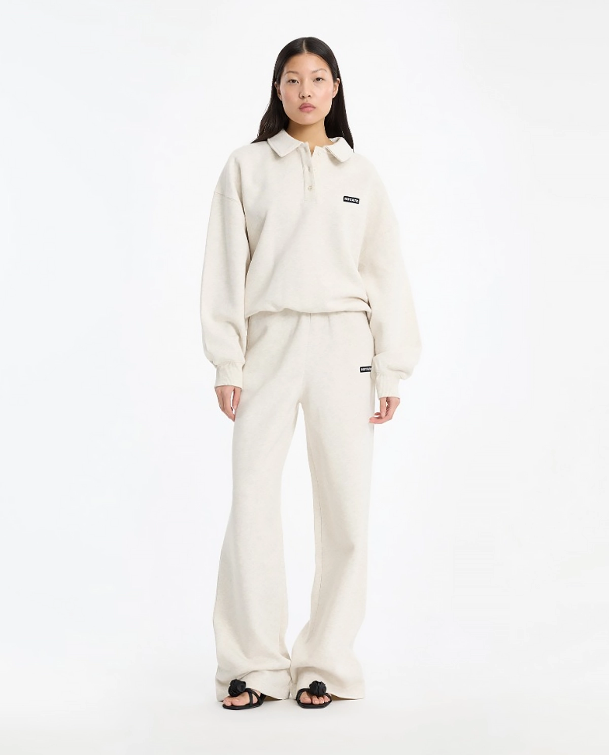 Bawełniana bluza z kołnierzykiem polo - Image #2