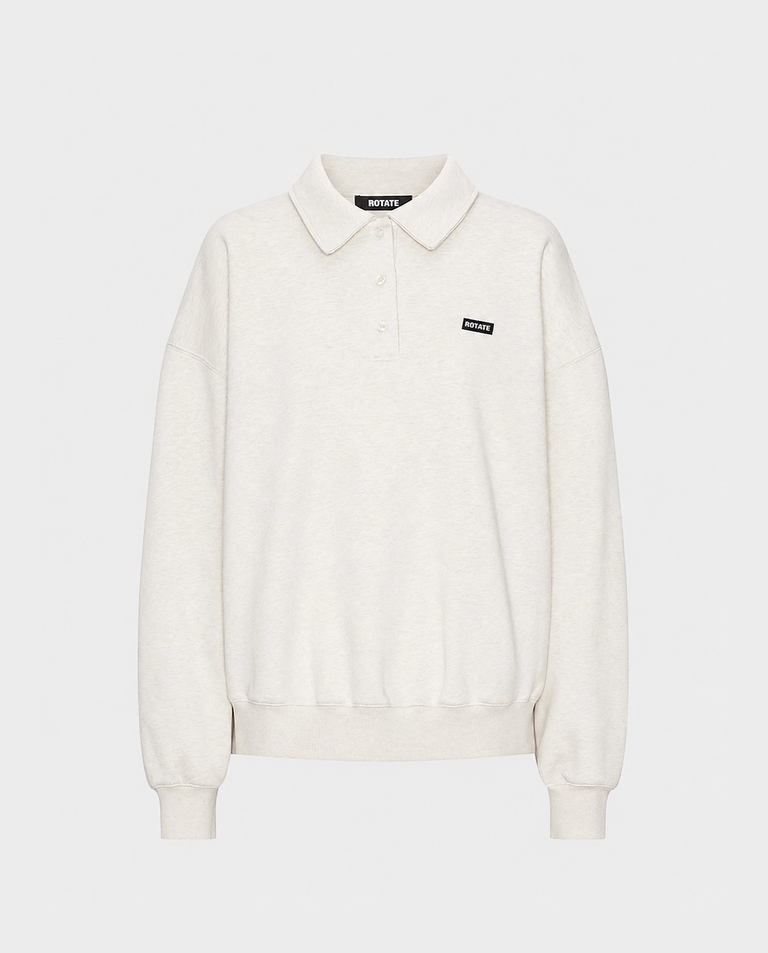 Bawełniana bluza z kołnierzykiem polo