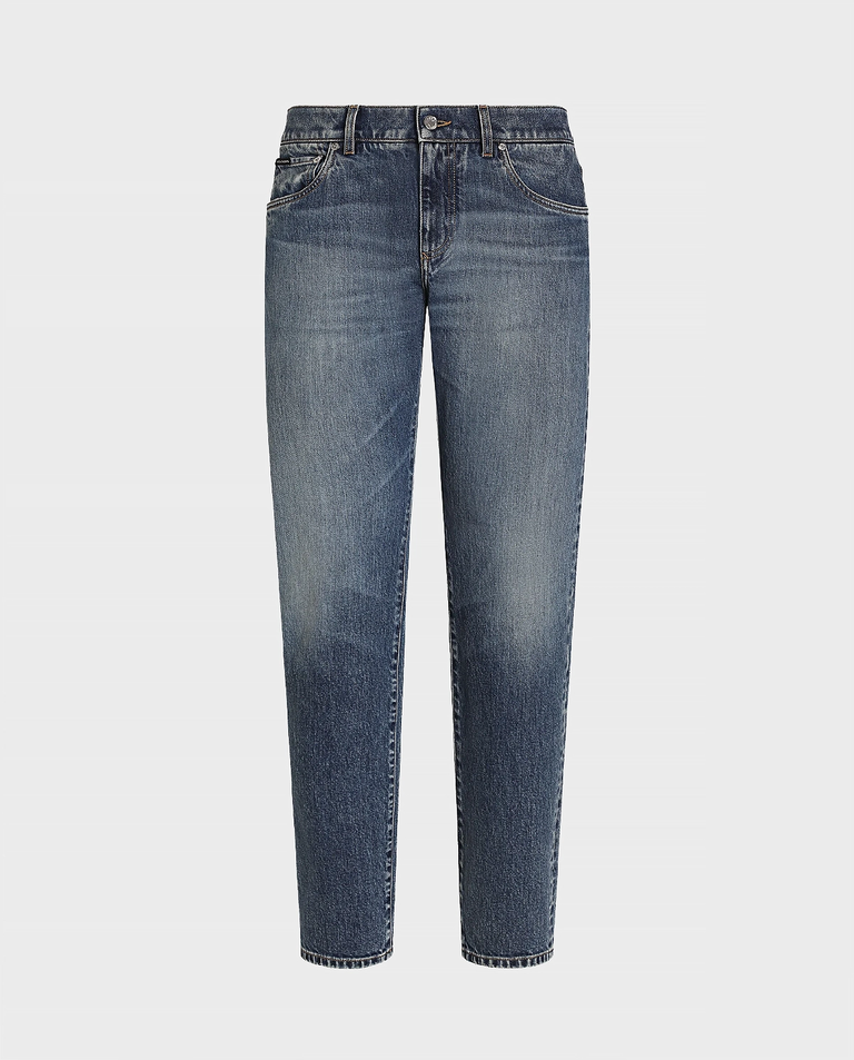 Granatowe jeansy Slim Fit