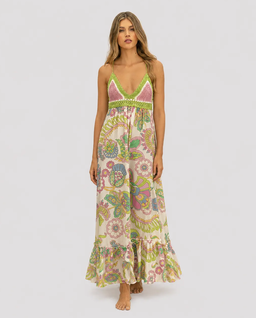Sukienka maxi z szydełkowym dekoltem Hortensia - Image #0