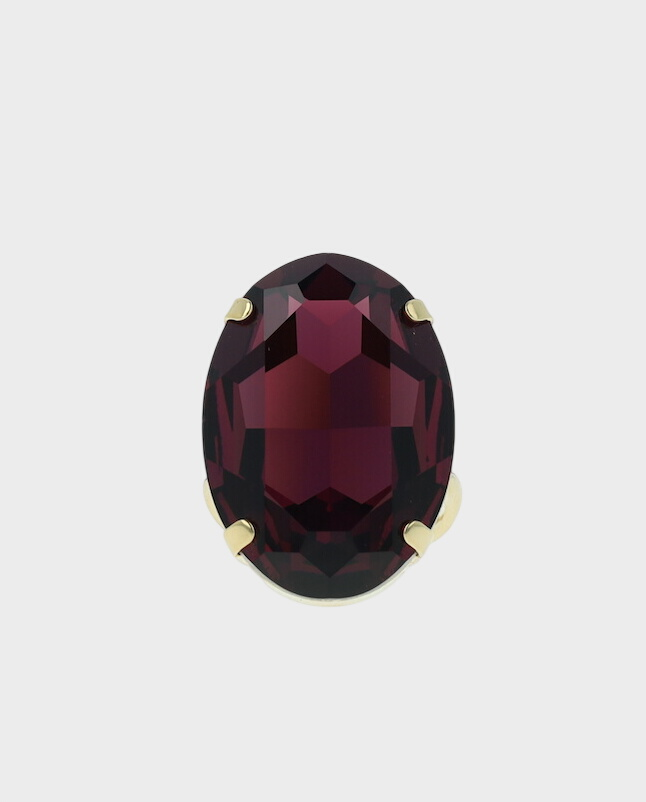 Pierścionek Eva Oval z fioletowym kamieniem - Image #1