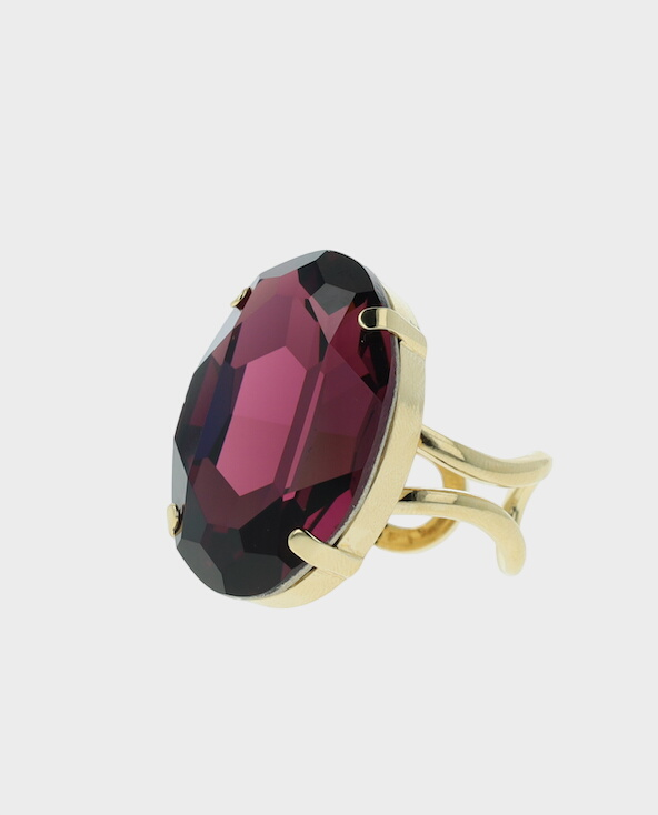 Pierścionek Eva Oval z fioletowym kamieniem - Image #0