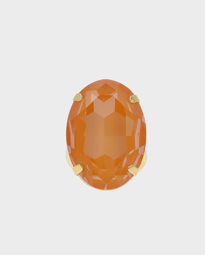 Pierścionek Eva Oval z pomarańczowym kamieniem - Image #1