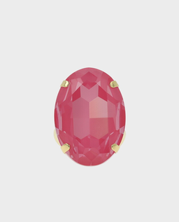 Pierścionek Eva Oval z różowym kamieniem - Image #1