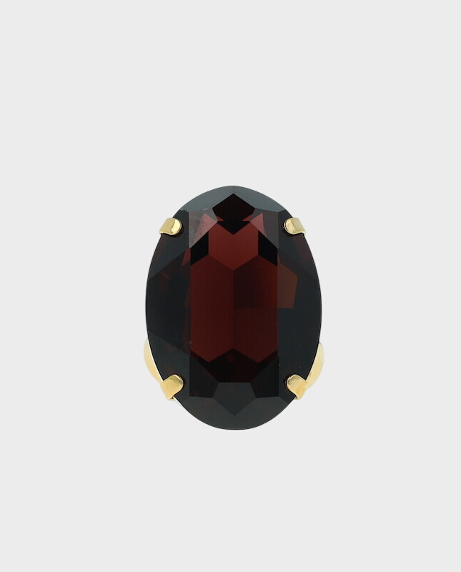 Pierścionek Eva Oval z burgundowym kamieniem - Image #1