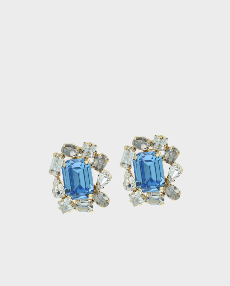 Klipsy z niebieskimi kamieniami Blue Satin