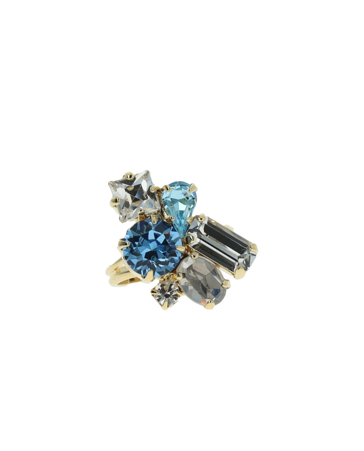 Pierścionek z niebieskimi kamieniami Blue Satin