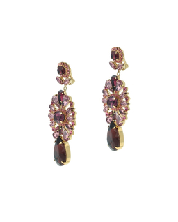 Klipsy Crystal Treasure w kolorze bordowym - Image #1