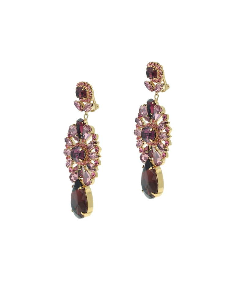 Klipsy Crystal Treasure w kolorze bordowym