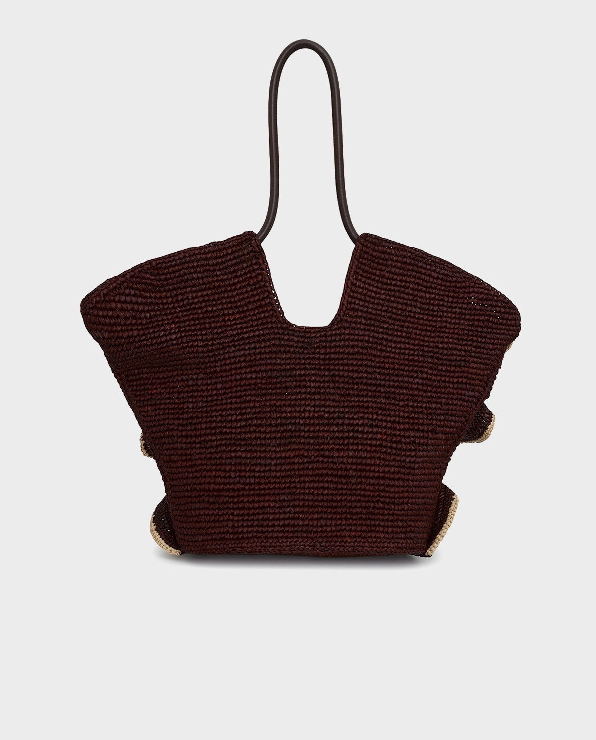 Ciemnobrązowa torba z rafii Goldentime Medium - Image #5