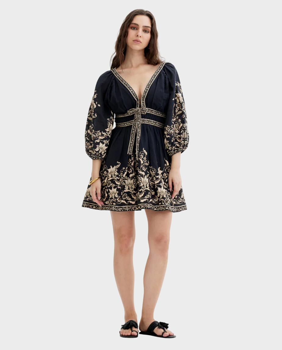 Czarna sukienka w stylu boho Alenica - Image #1